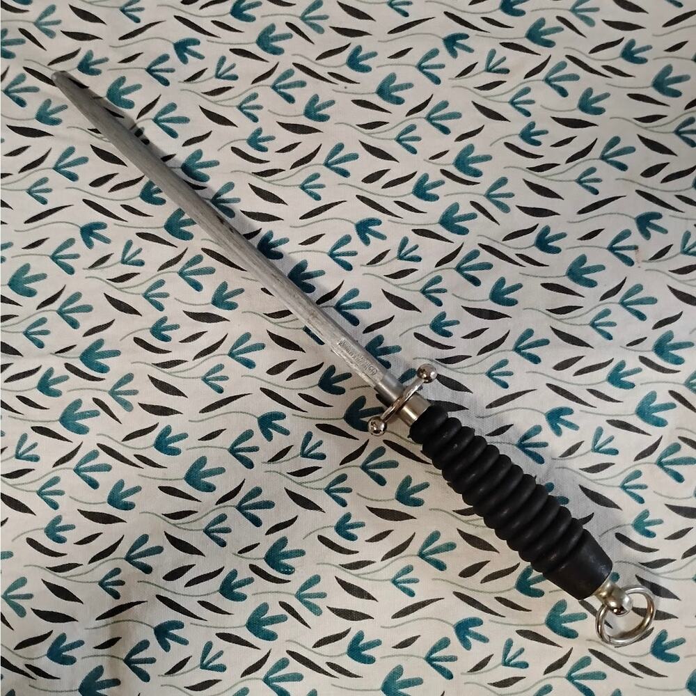 Vintage Wusthof Dreizack Hartverchromt Germany 10" Sharpener Honing Steel Rod